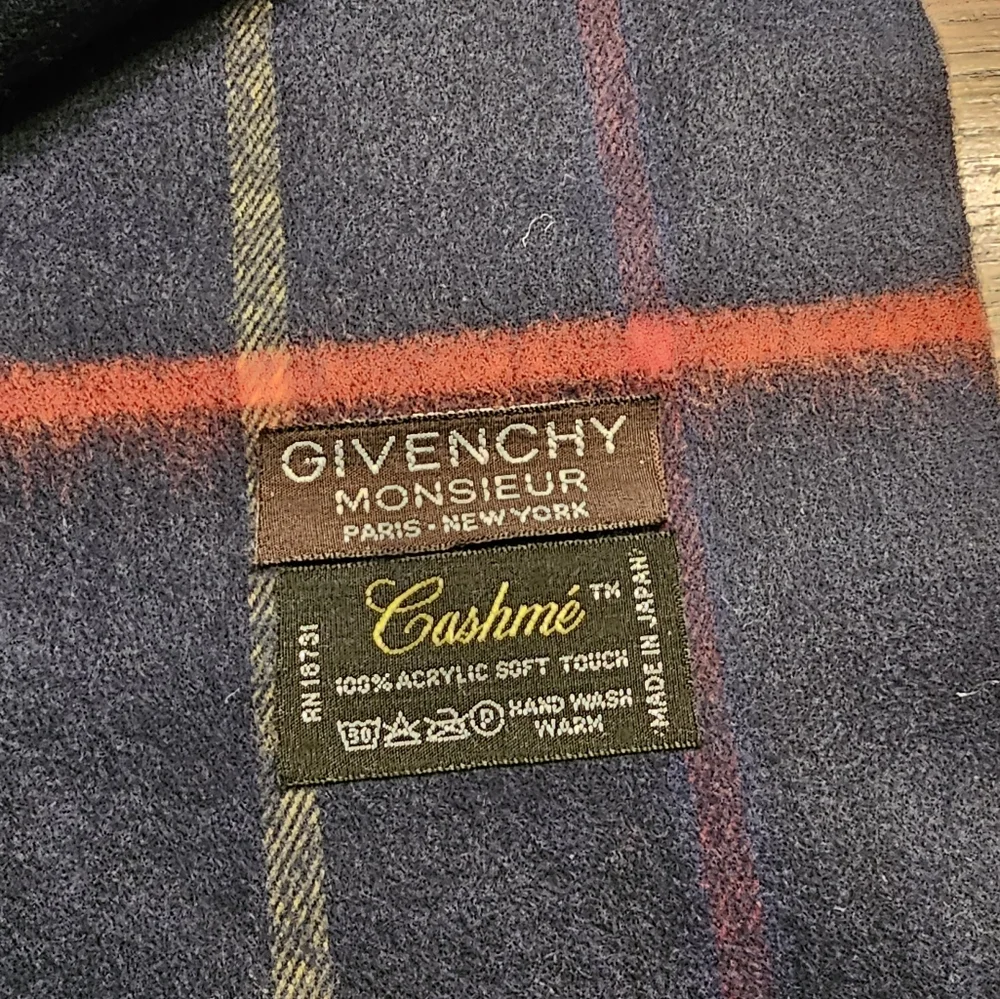 Givenchy Plaid Fringe Scarf